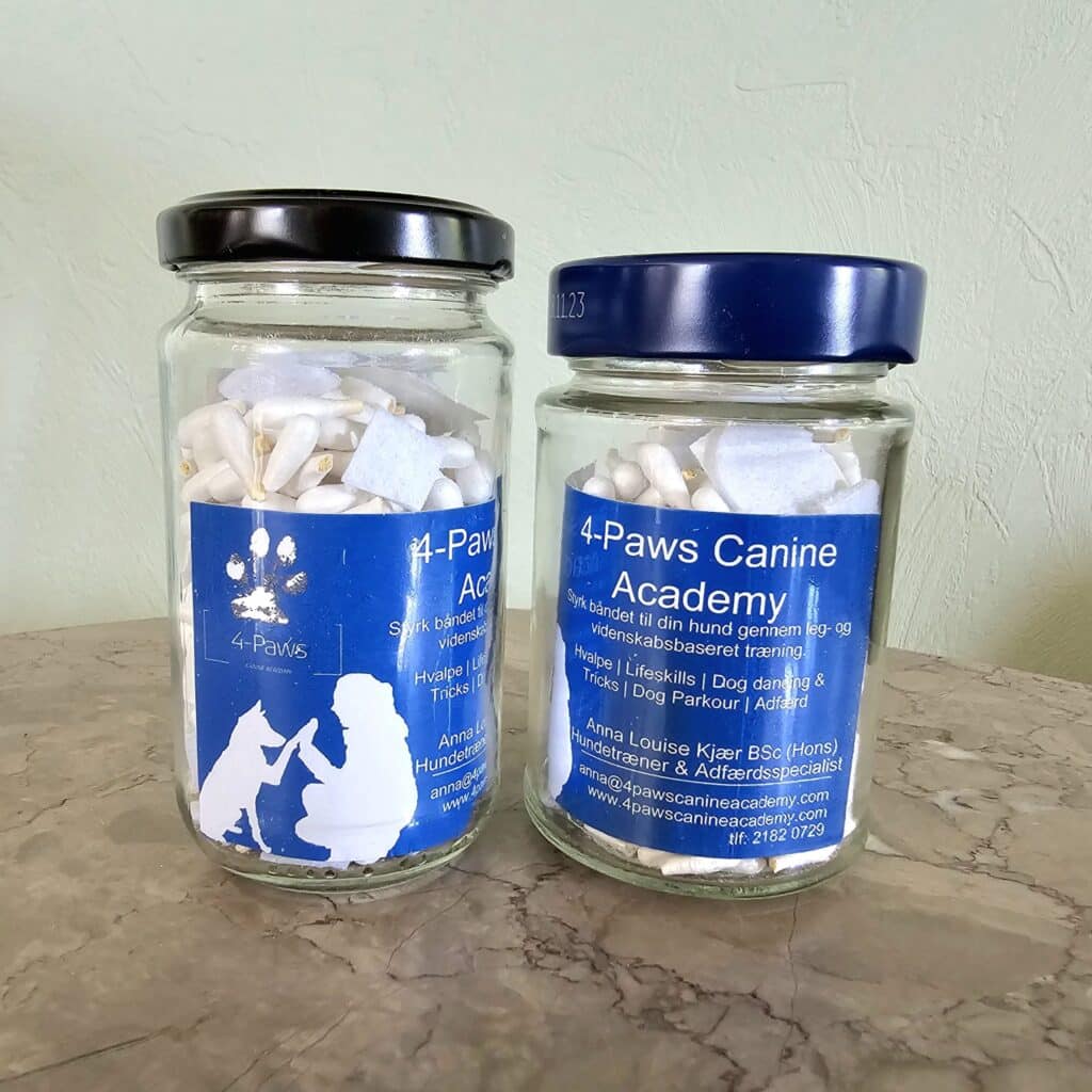 nosework glas med kontaminerede emner